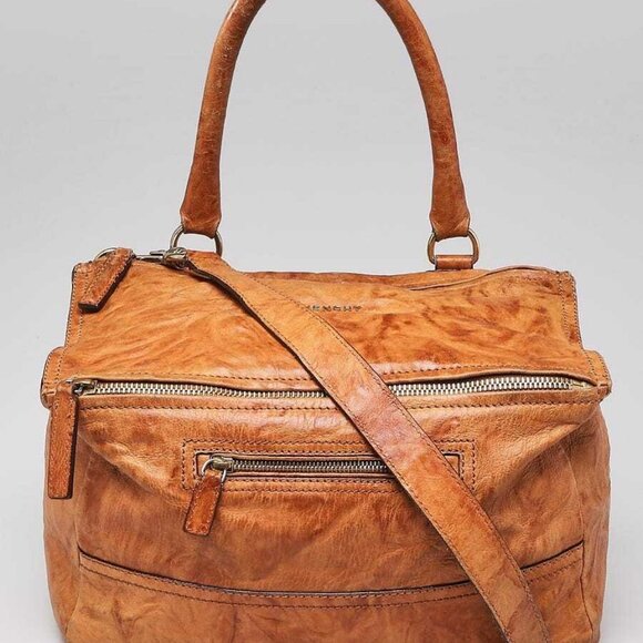 Givenchy Medium Brown Wrinkled Sheepskin Leather Medium Pandora Bag - Picture 1 of 9